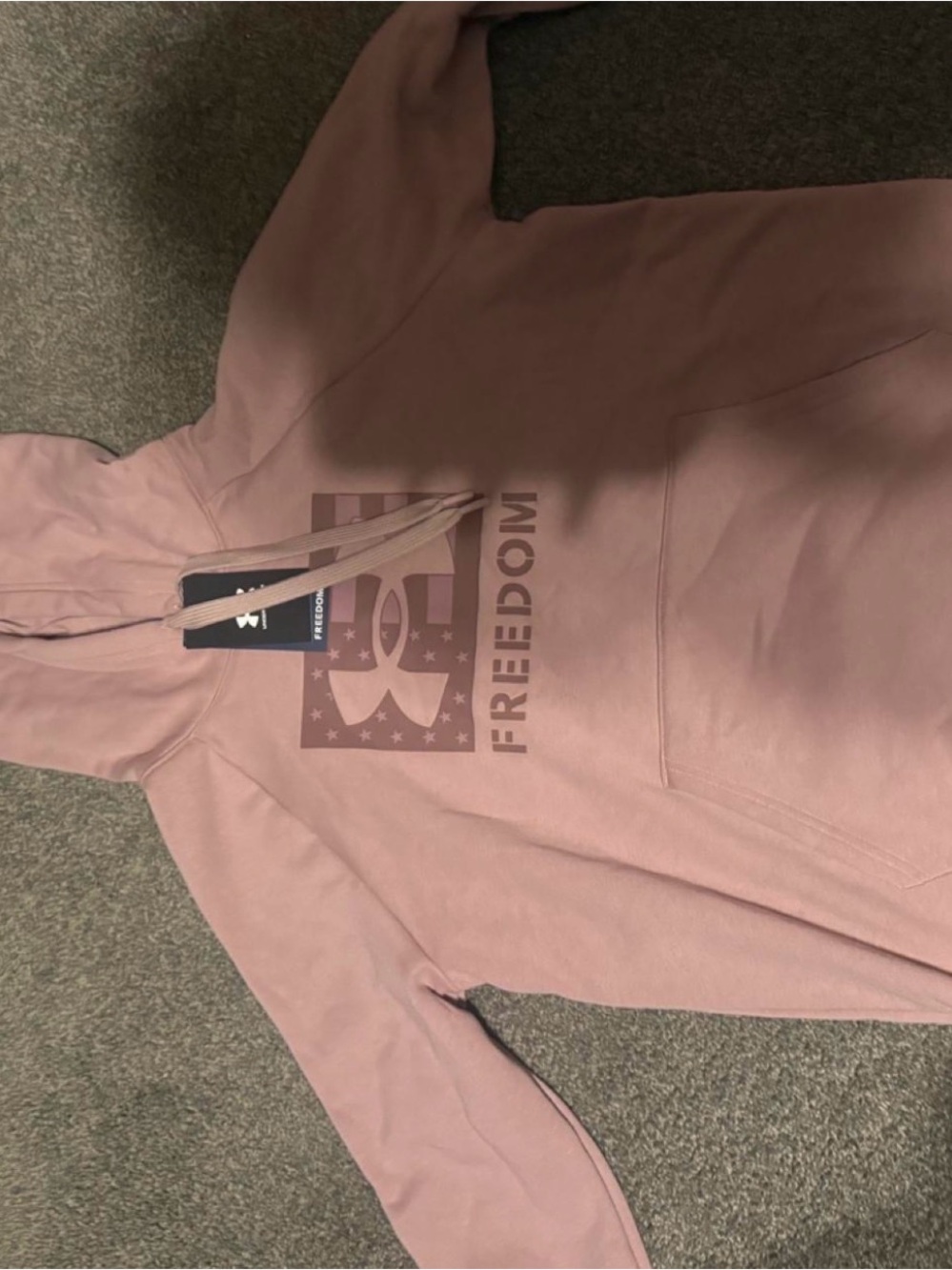 Under Armour Women’s Hoodie in Dusty Pink with FREEDOM Graphic